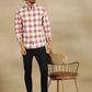 Red Checked Slim Fit Casual Shirt | Greenfibre