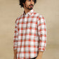 Red Checked Slim Fit Casual Shirt | Greenfibre