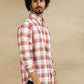 Red Checked Slim Fit Casual Shirt | Greenfibre