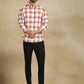 Red Checked Slim Fit Casual Shirt | Greenfibre