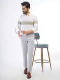 Light Grey Solid Neo Fit Casual Trouser | Greenfibre