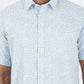 Light Blue Printed Smart Fit Semi Casual Shirt | Greenfibre