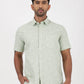 Light Green Printed Smart Fit Semi Casual Shirt | Greenfibre