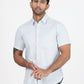 Light Blue Printed Slim Fit Casual Shirt | Greenfibre