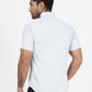 Light Blue Printed Slim Fit Casual Shirt | Greenfibre