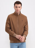 Khaki & Grey Solid Slim Fit Winter Jacket | Greenfibre