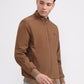 Khaki & Grey Solid Slim Fit Winter Jacket | Greenfibre