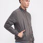 Khaki & Grey Solid Slim Fit Winter Jacket | Greenfibre