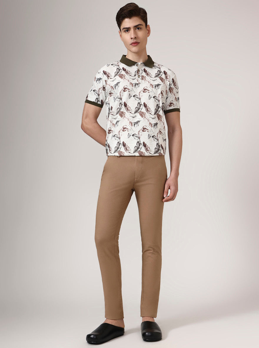 Brown Checked Super Slim Fit Casual Trouser | Greenfibre