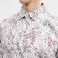 White & Green Printed Slim Fit Casual Shirt | Greenfibre