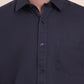 Charcoal Blue Solid Smart Fit Semi Casual Shirt | Greenfibre