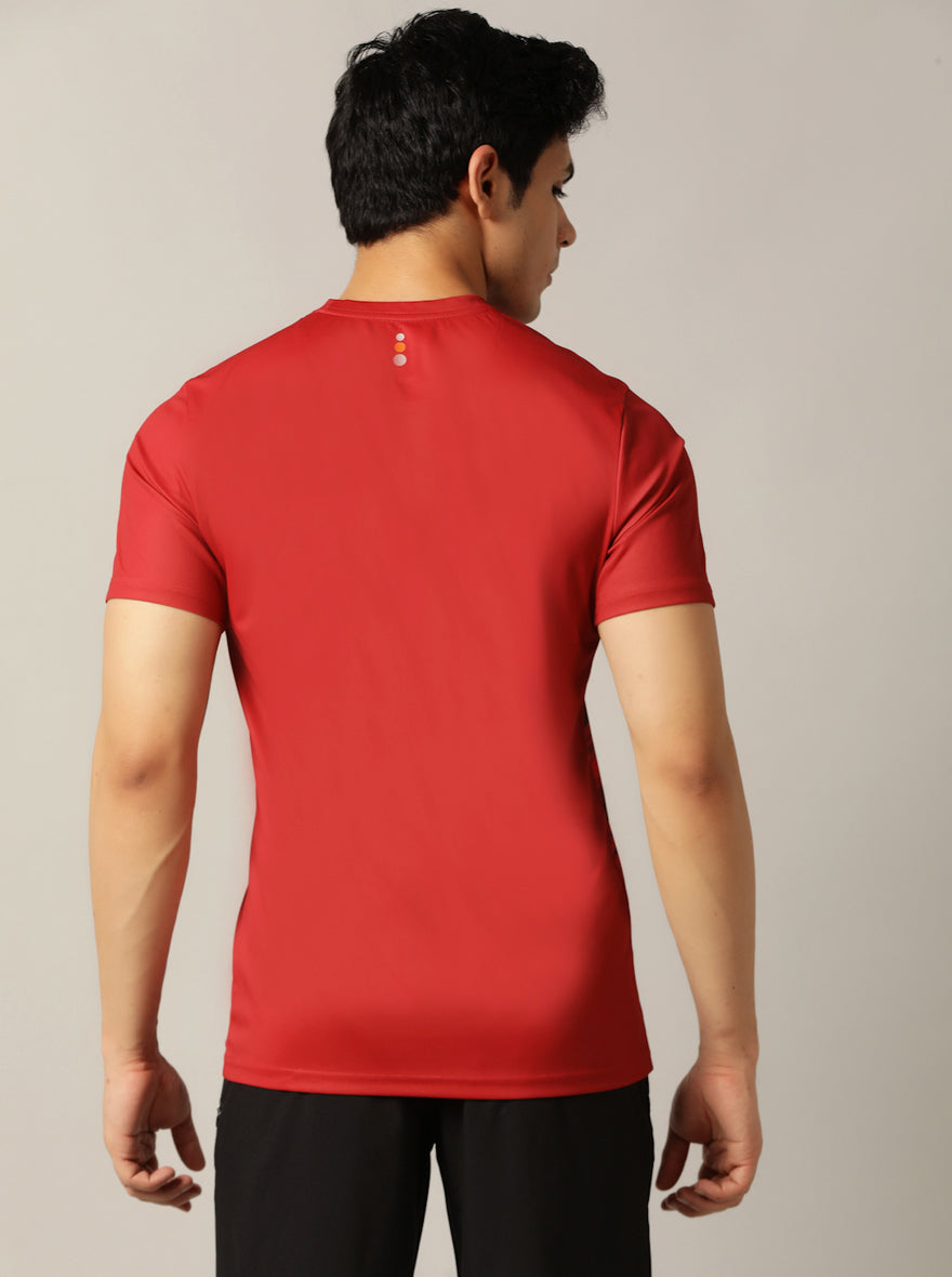 Red Printed Slim Fit T-Shirt | Jade Play