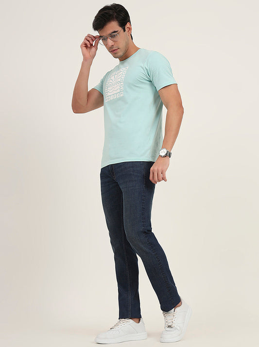 Dark Blue Washed Slim Fit Jeans | Greenfibre