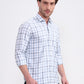 Blue Checked Smart Fit Semi Casual Shirt | Greenfibre