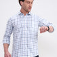Blue Checked Smart Fit Semi Casual Shirt | Greenfibre