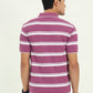 White & Lavender Striped Slim Fit Polo T-Shirt | Greenfibre