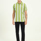 Green & White Striped Slim Fit Polo T-Shirt | Greenfibre