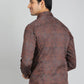 Brown Printed Slim Fit Casual Shirt | JadeBlue