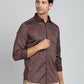 Brown Printed Slim Fit Casual Shirt | JadeBlue