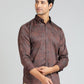 Brown Printed Slim Fit Casual Shirt | JadeBlue
