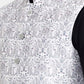 Grey & White Printed  Waistcoat | Greenfibre