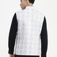 Grey & White Printed  Waistcoat | Greenfibre