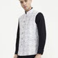 Grey & White Printed  Waistcoat | Greenfibre