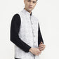 Grey & White Printed  Waistcoat | Greenfibre