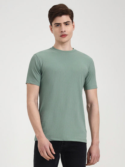 Green Striped Slim Fit T-Shirt | Greenfibre