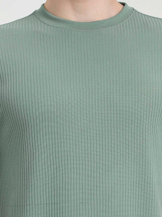 Green Striped Slim Fit T-Shirt | Greenfibre