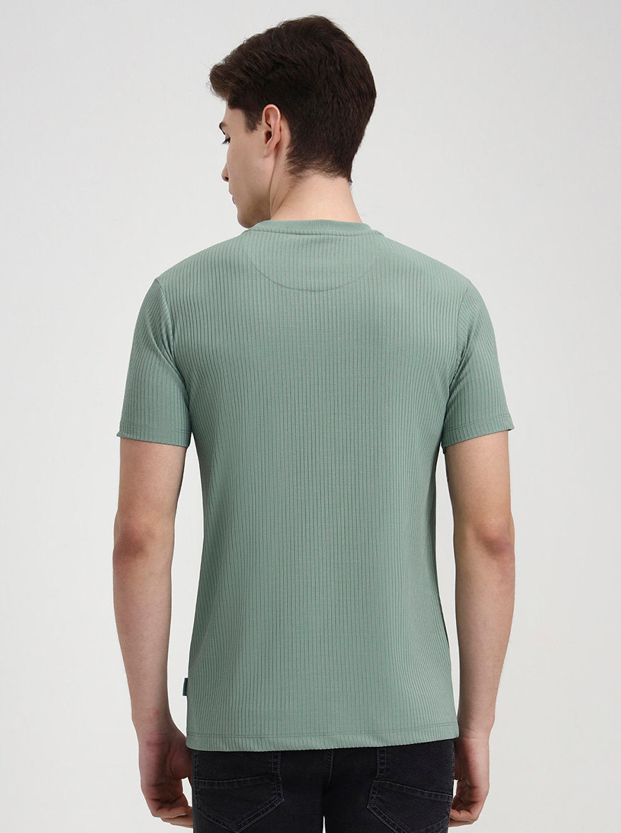 Green Striped Slim Fit T-Shirt | Greenfibre