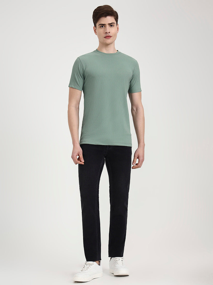 Green Striped Slim Fit T-Shirt | Greenfibre
