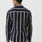 Navy Blue Striped Slim Fit Casual Shirt | Greenfibre