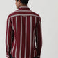 Wine Striped Slim Fit Casual Shirt | Greenfibre