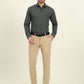 Navy Blue Printed Slim Fit Formal Shirt | Metal