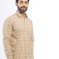 Beige Checked Smart Fit Semi Casual Shirt | Greenfibre