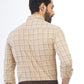 Beige Checked Smart Fit Semi Casual Shirt | Greenfibre