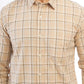 Beige Checked Smart Fit Semi Casual Shirt | Greenfibre