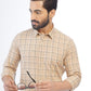 Beige Checked Smart Fit Semi Casual Shirt | Greenfibre