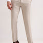 Cream Solid Slim Fit Formal Trouser | Greenfibre