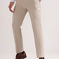 Cream Solid Slim Fit Formal Trouser | Greenfibre