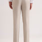 Cream Solid Slim Fit Formal Trouser | Greenfibre