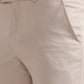 Cream Solid Slim Fit Formal Trouser | Greenfibre