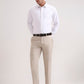 Cream Solid Slim Fit Formal Trouser | Greenfibre