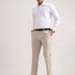 Cream Solid Slim Fit Formal Trouser | Greenfibre