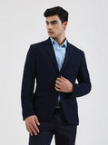 Blue Solid Regular Fit Blazer | Greenfibre