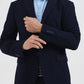 Blue Solid Regular Fit Blazer | Greenfibre