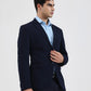 Blue Solid Regular Fit Blazer | Greenfibre