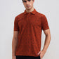Rust Printed Slim Fit Polo T-Shirt | Greenfibre