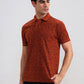 Rust Printed Slim Fit Polo T-Shirt | Greenfibre
